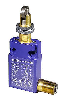SUNS SN3142-SP-E Panel Roller Plunger Compact Limit Switch Connector Side - Industrial Direct