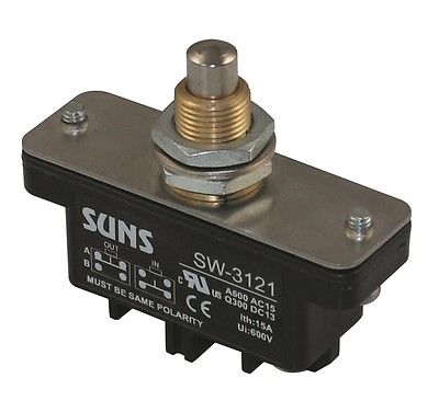 SUNS SW-3121 Panel Mount Plunger Industrial Double Break Snap Switch 9007AP221 - Industrial Direct