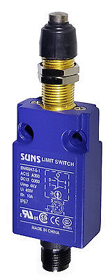 SUNS SN3131-SP-F Panel/Booted Plunger Compact Limit Switch M12 Connector Bottom - Industrial Direct