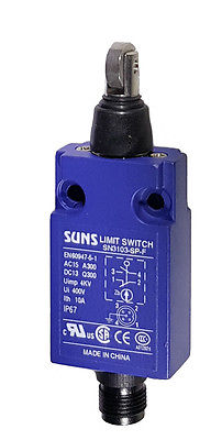 SUNS SN3103-SP-F Sealed Roller Plunger Compact Limit Switch M12 Connector Bottom - Industrial Direct
