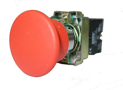 SUNS PBM22-MP-R-P6 22mm Pushbutton Metal 40mm Mushroom Head Momentary Red 1NC - Industrial Direct