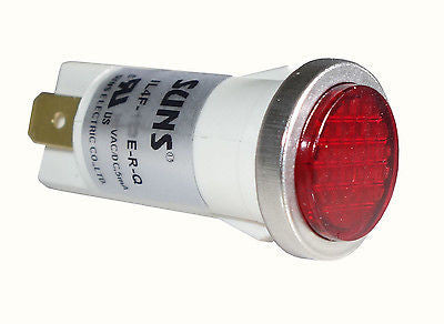 SUNS IL4F-6E-R-Q LED 1/2" Red Indicator Light Flush 6V Spade Solico Ideal - Industrial Direct