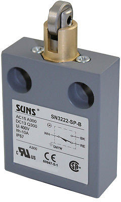 SUNS SN3222-SP-B3 Cross Roller Plunger Limit Switch 914CE3-9 9007MS03S0300 - Industrial Direct