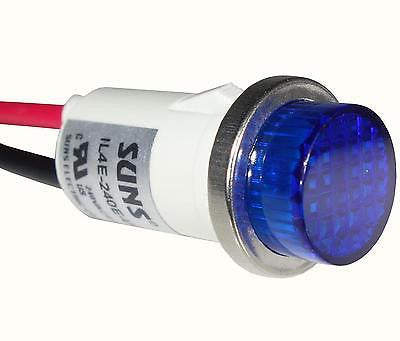 SUNS IL4E-240E-U-U6 LED 1/2" Blue Indicator Light Raised 240V Solico Ideal - Industrial Direct