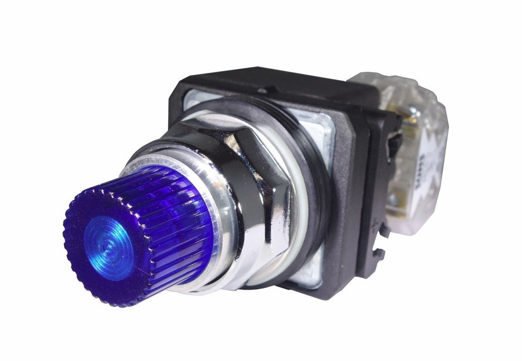 SUNS PBM30-EP-T120E-U-P1 30mm 120V Transformer LED Blue Pushbutton 9001K2L1LH13 - Industrial Direct