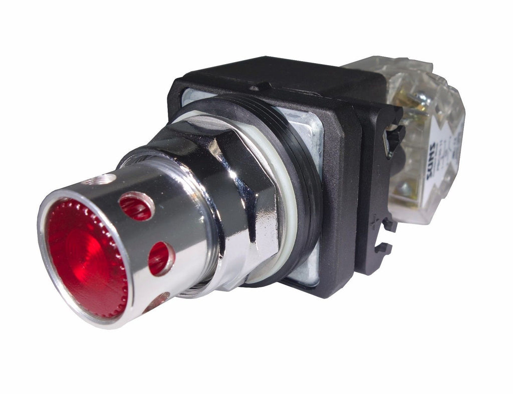 SUNS PBM30-GP-D24E-R-P1 30mm 24V LED Red Pushbutton 9001K3L35RH13 - Industrial Direct