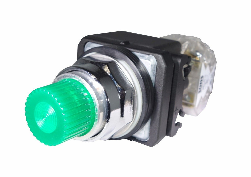SUNS PBM30-EP-D120E-G-P1-U 30mm 12-130V AC/DC LED Green Pushbutton 800T-QBH2G - Industrial Direct