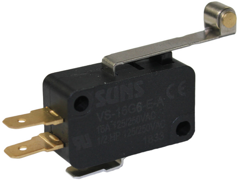 SUNS VS-16G6-E-A Miniature Basic 16A Snap Action Extended Roller Lever Micro Switch V-15G6 - Industrial Direct