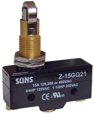SUNS International Z-15GQ21 Panel Mount Cross Roller Plunger 15A Micro Switch - Industrial Direct