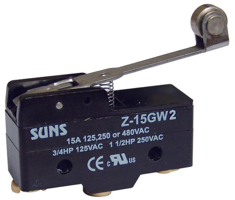 SUNS International Z-15GW2 Extended Roller 15A Lever Micro Switch - Industrial Direct